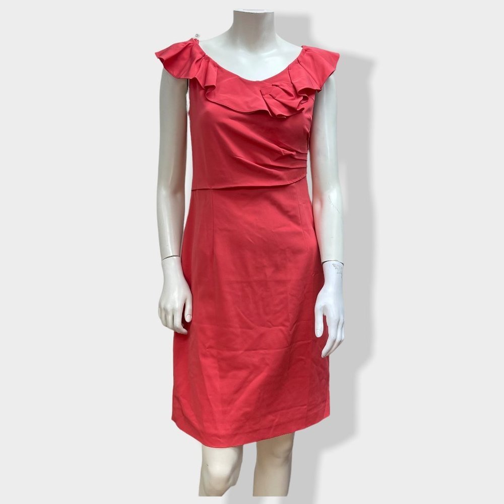 ELIE Tahari Coral Ruffle Neck Dress‎